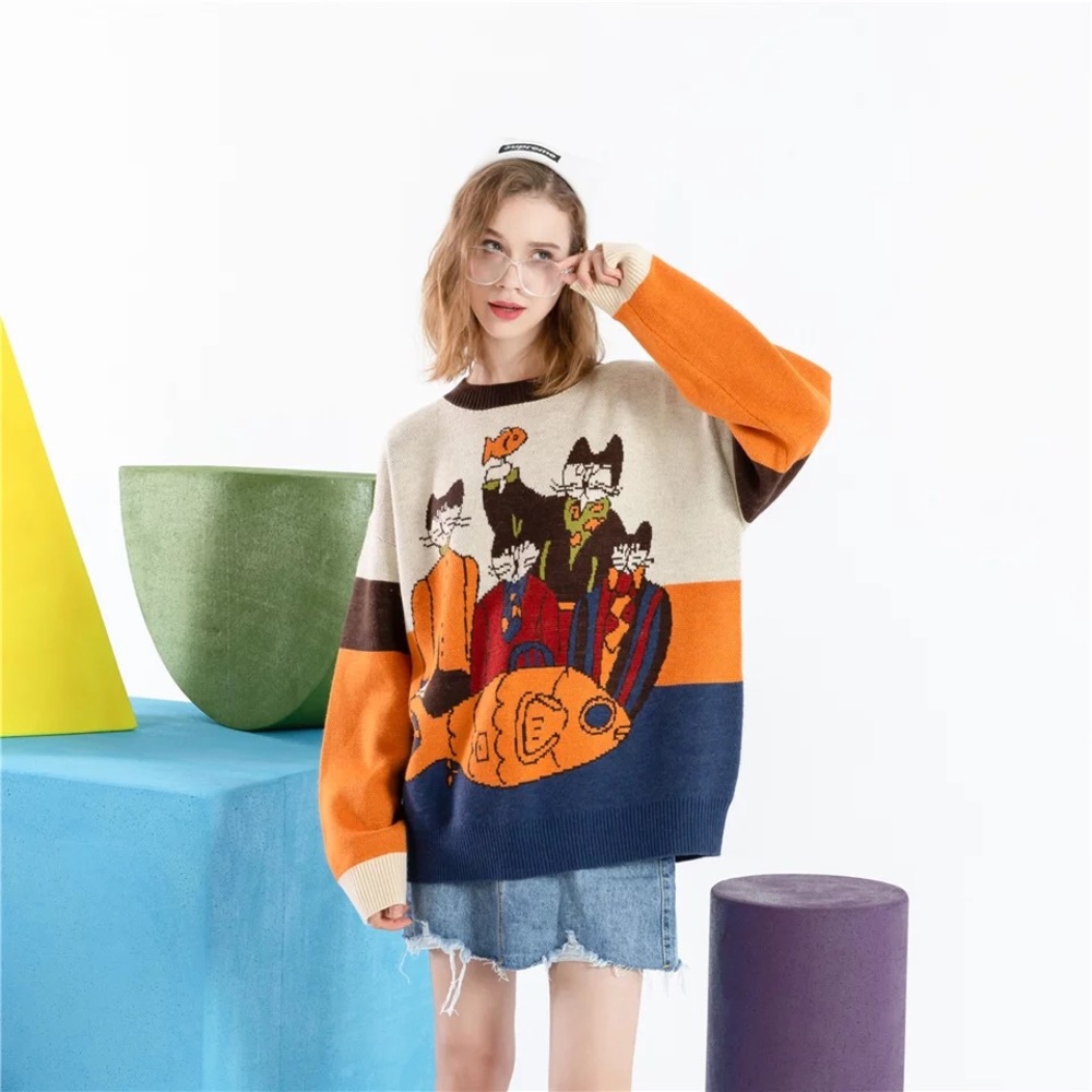 The Beatles Sweater Yellow Submarine Cats